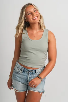 Z Supply Essy ribbed tank top pale jade