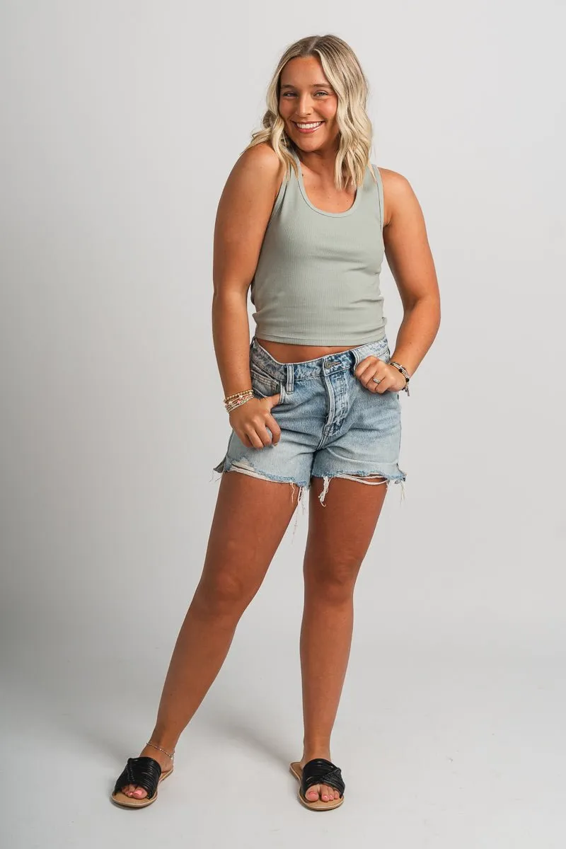Z Supply Essy ribbed tank top pale jade